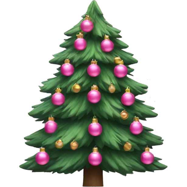 Christmas tree with pink ornaments emoji