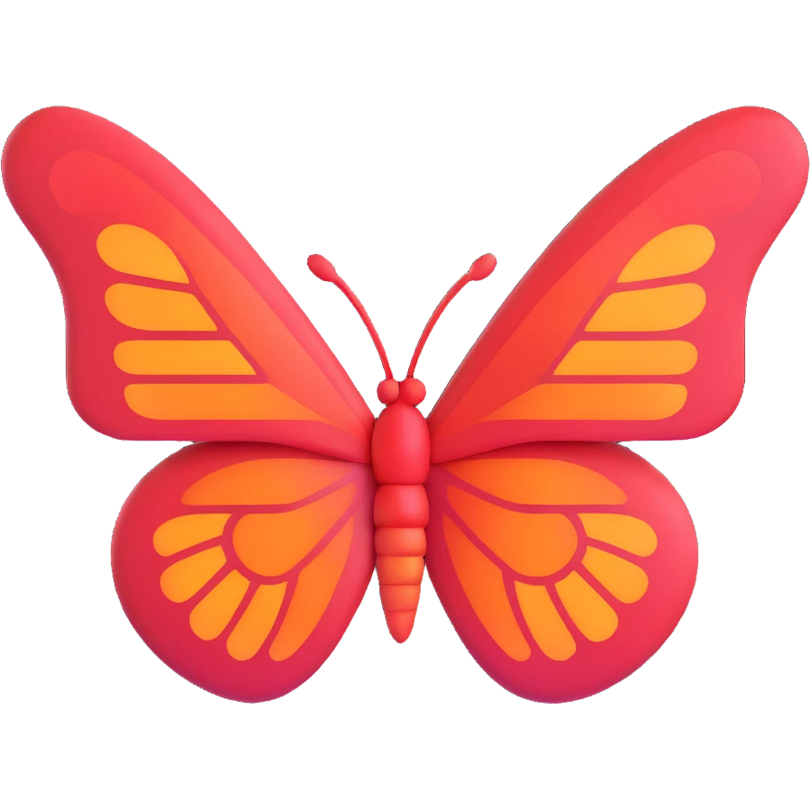 red butterfly 3D emoji style emoji