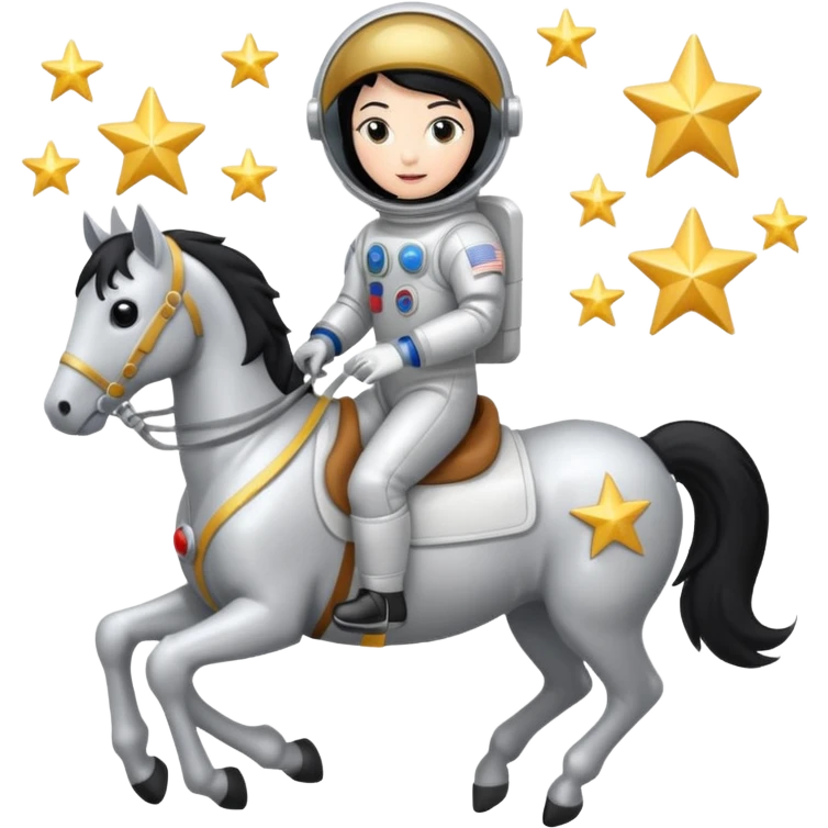 astronaut on horseback with stars in background emoji