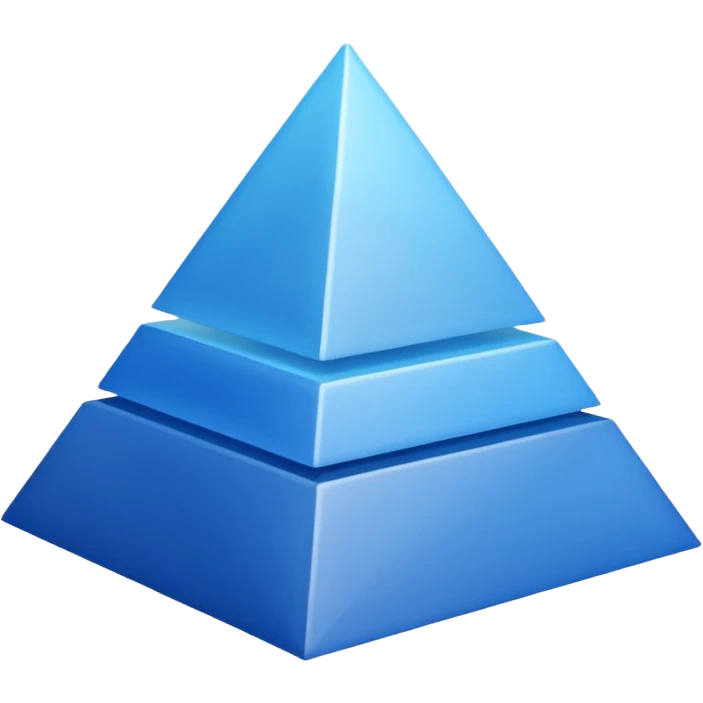 pyramid with three layers (blue) emoji