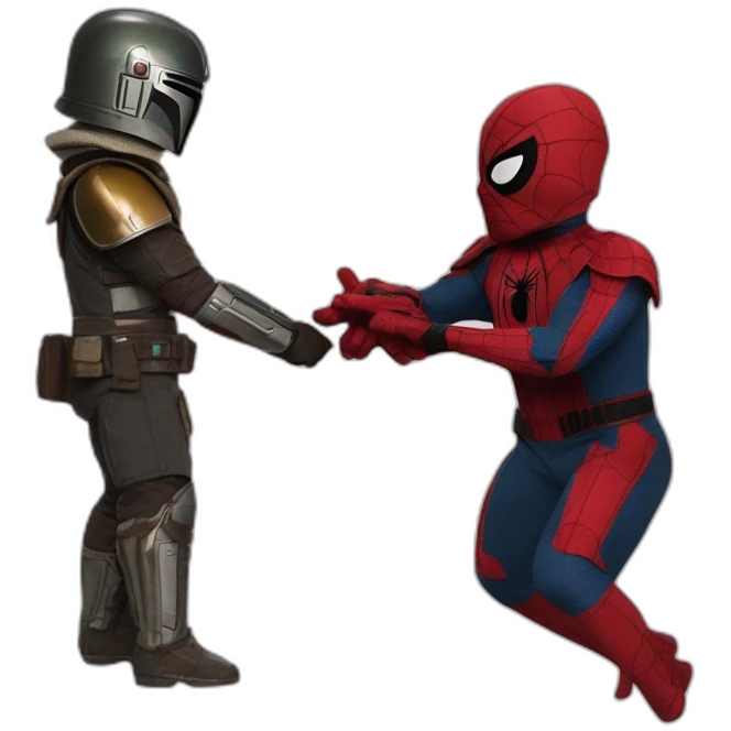 spider man Slapping Mando in the Mandalorian emoji