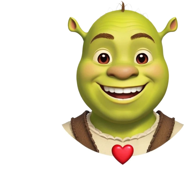 Shrek sending love emoji