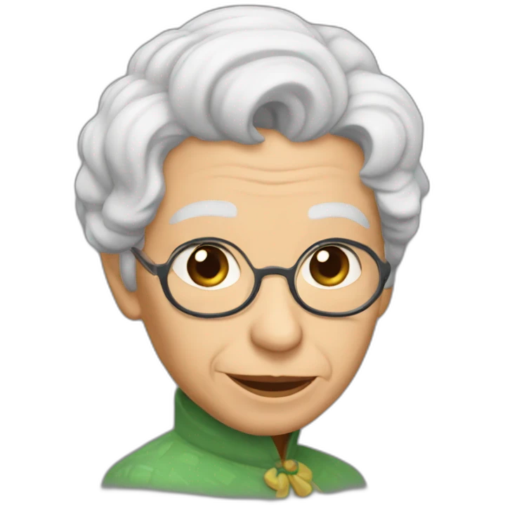Una vieja erizandose emoji