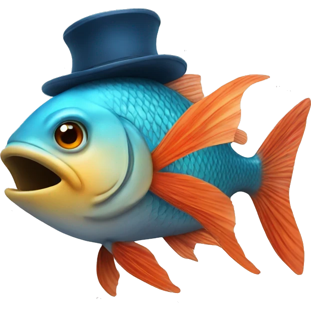Fish wearing a hat  emoji