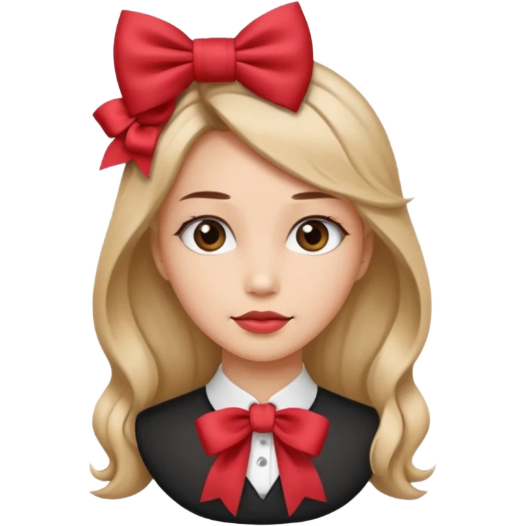 women with neckBow, different hair style. emoji