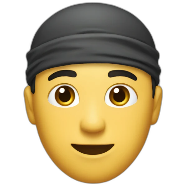 Homme avec un bob sur la tête et un bandana sur le visage emoji