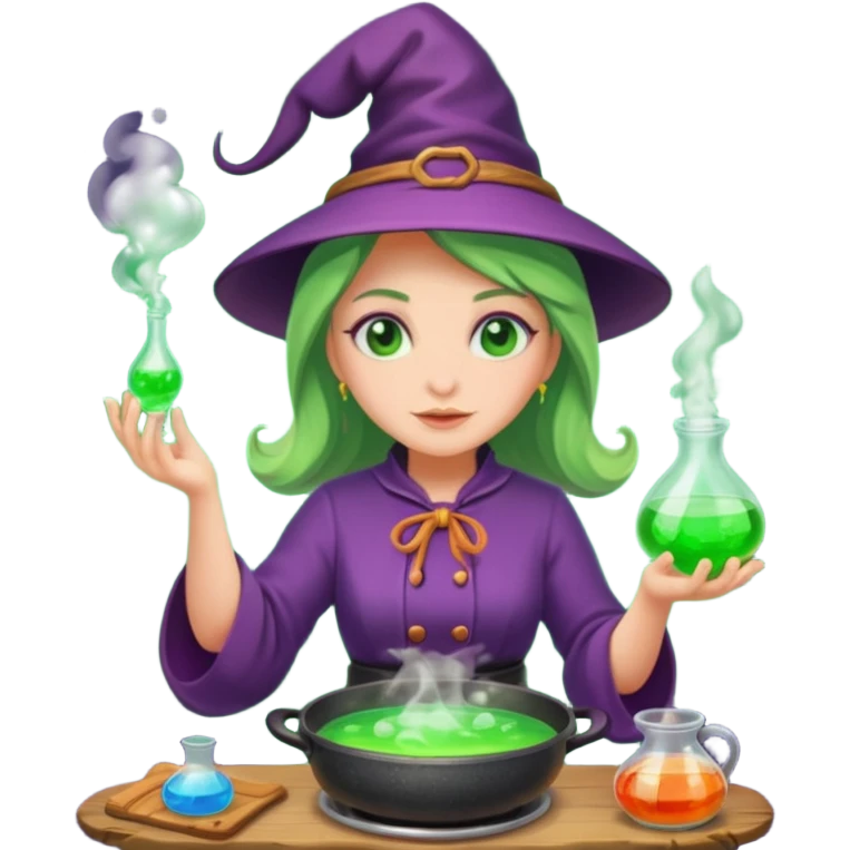 green witch cooking potion emoji