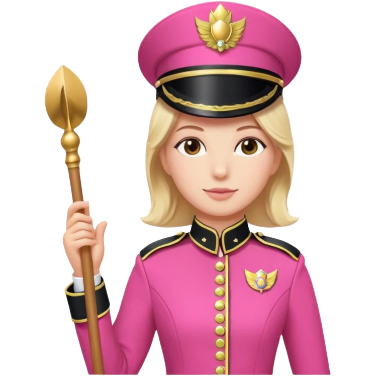 Parade Marchers, drum major, pink uniform female emoji