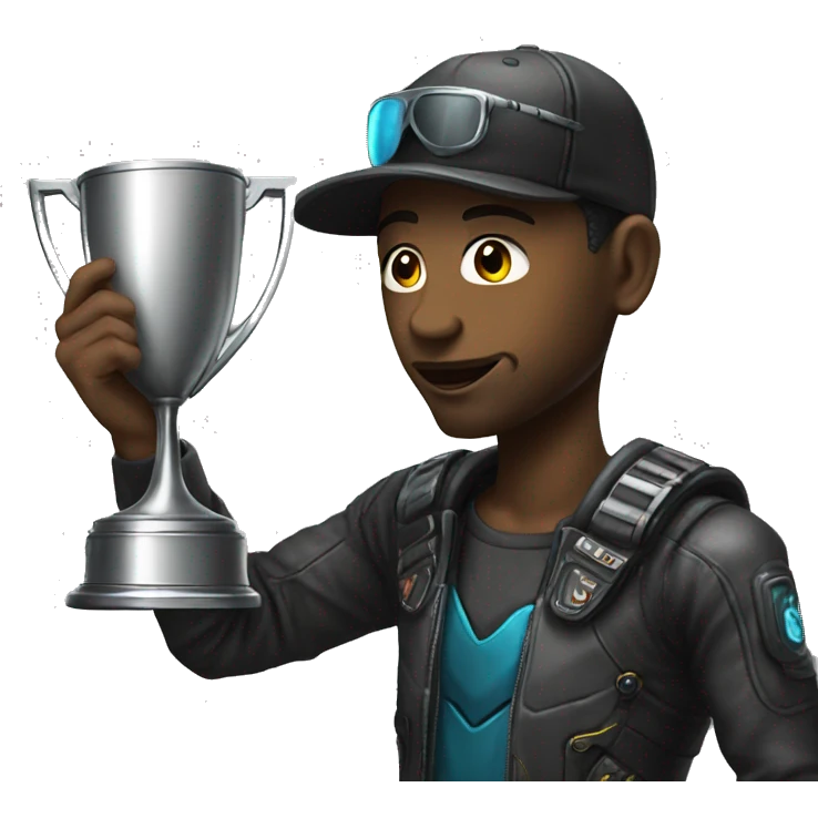 winner with cup cyberpunk emoji