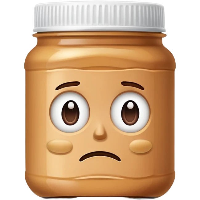 Empty peanut butter jar sad face emoji