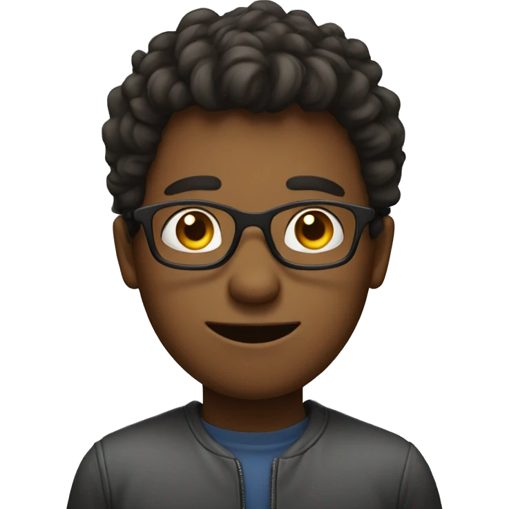 a boy with glasses and a long face with his hair sticking up emoji