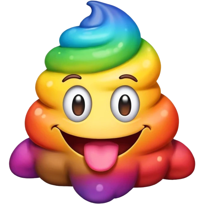 rainbow poop emoji monster emoji