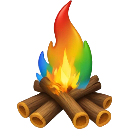 Rainbow campfire emoji