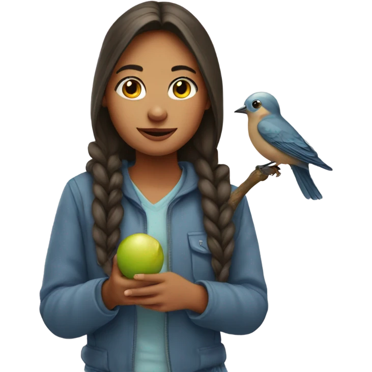 girl with bird emoji