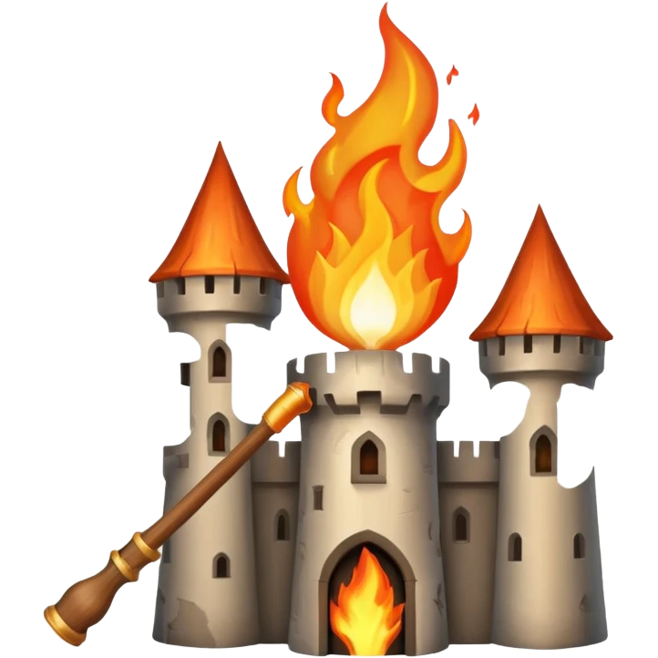 A flaming torch like you'd see in a medieval castle emoji