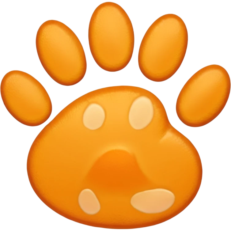 a very light pale pastel yellowy orange pawprint emoji