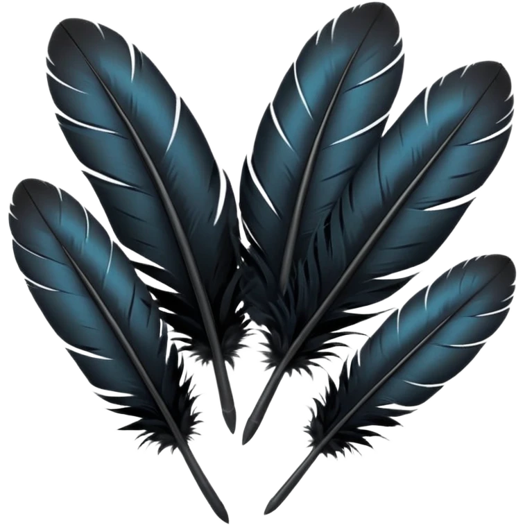 bundle of black feathers emoji