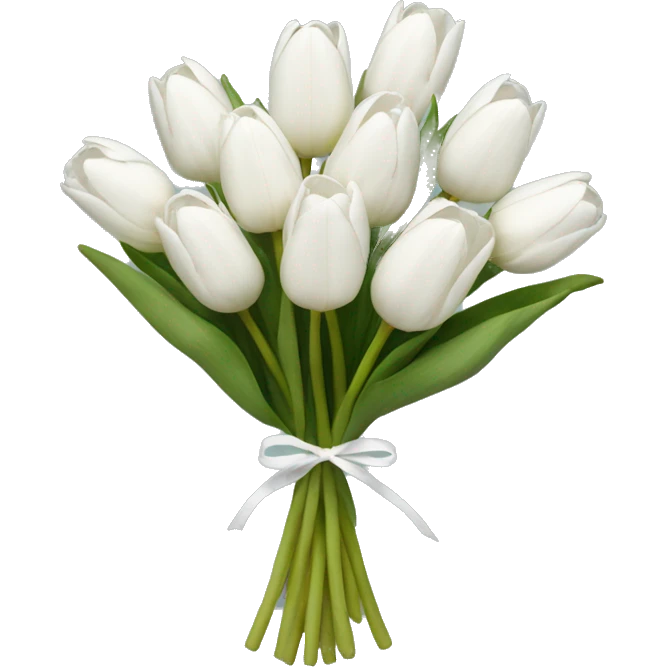 White tulip bouquet  emoji