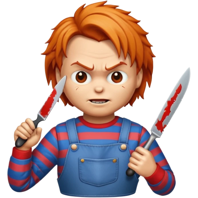 Un emojin de chuky effrayant avec un couteau à la main  emoji