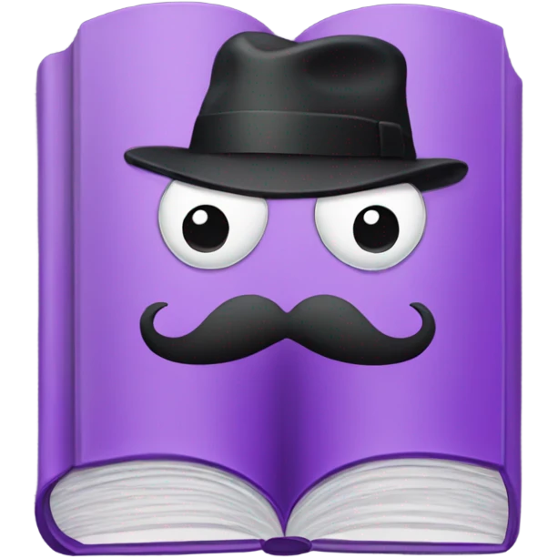 Purple book with mustache  emoji