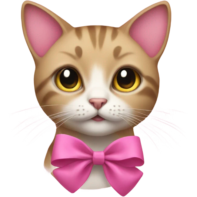 Cat with a pink bow emoji