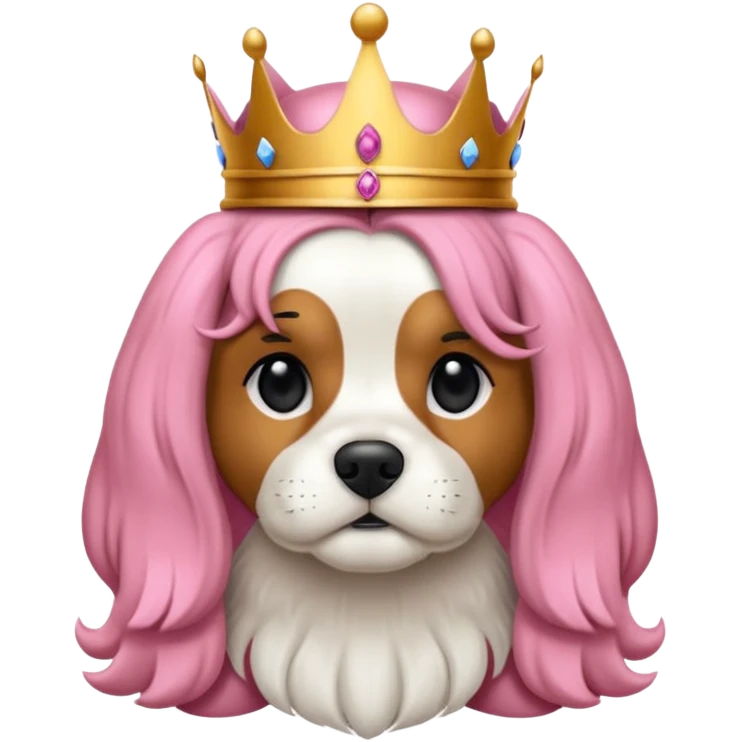 bana şaşkın suratlı yavru king charles köpek yüzü yarat, dişi köpek ve yavru olduğu belli olsun emoji