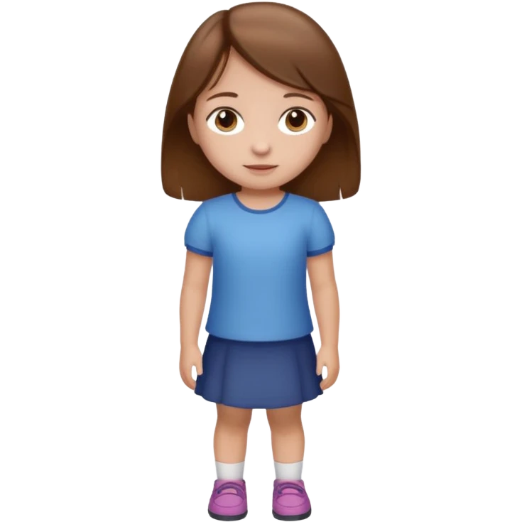 A little girl with brown hair standing  emoji