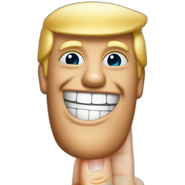 Donald trump make a finger with smile emoji