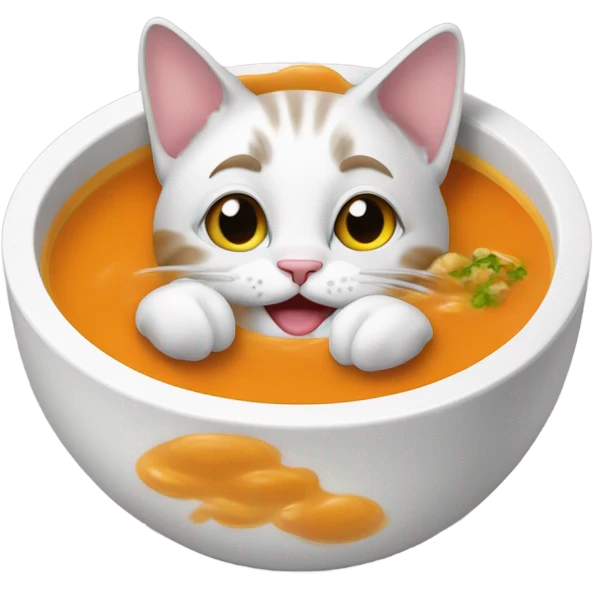 Cat eating soup emoji
