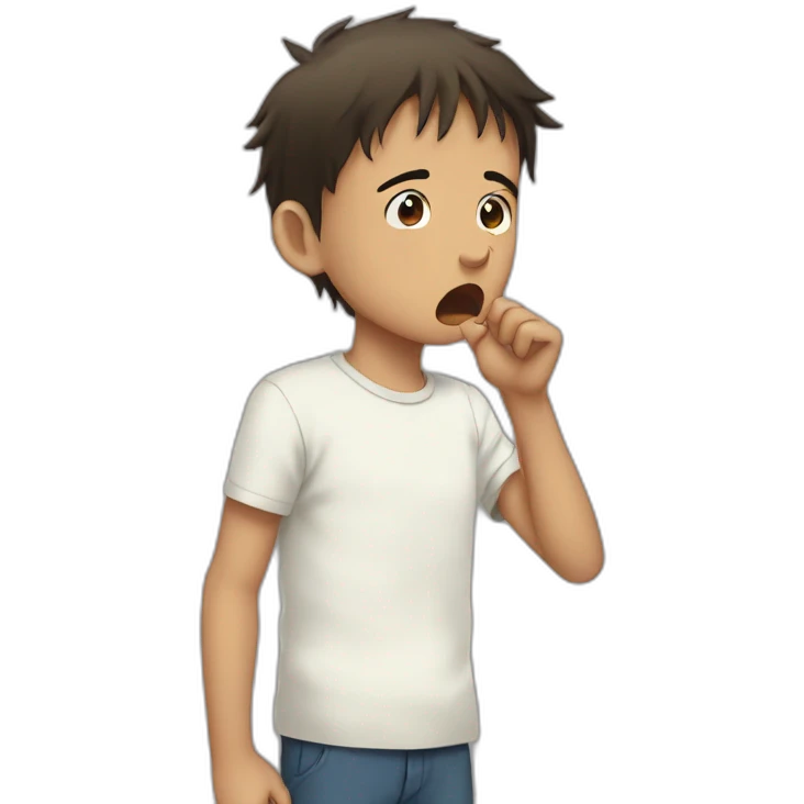 Side perspective, Loud Coughing kid, anime emoji