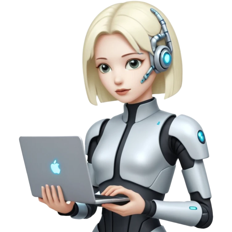 cyber punk holding laptop emoji