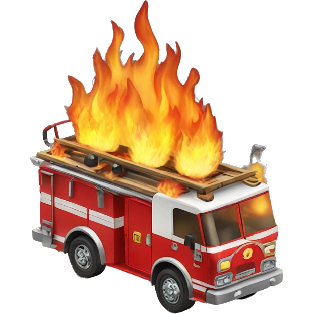fire wagon. Wagon surrounded by fames emoji