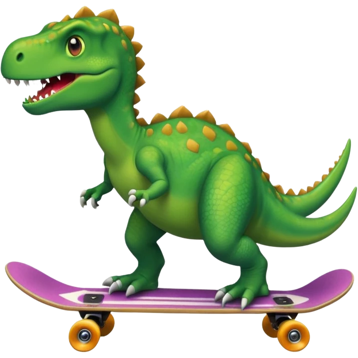 Dinosaur on a skateboard emoji