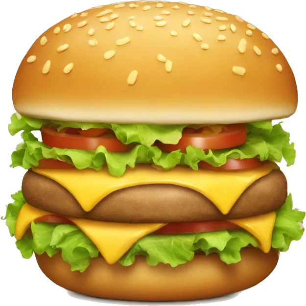 happy burger with face emoji