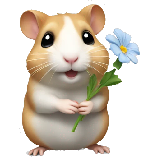 Hamster mit einer Blume  emoji