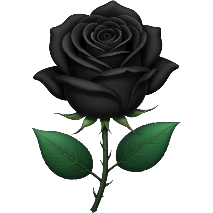 black rose, without green leaves, just flower emoji