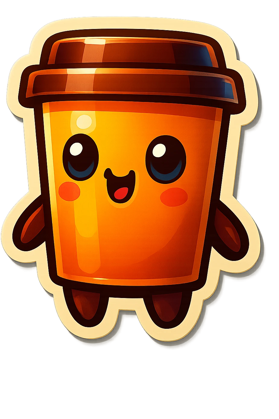 Tall coffee cup, intrigued emoji