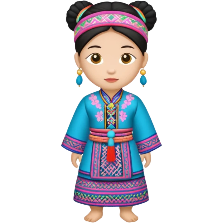 Labubu dressed in Hmong clothes emoji