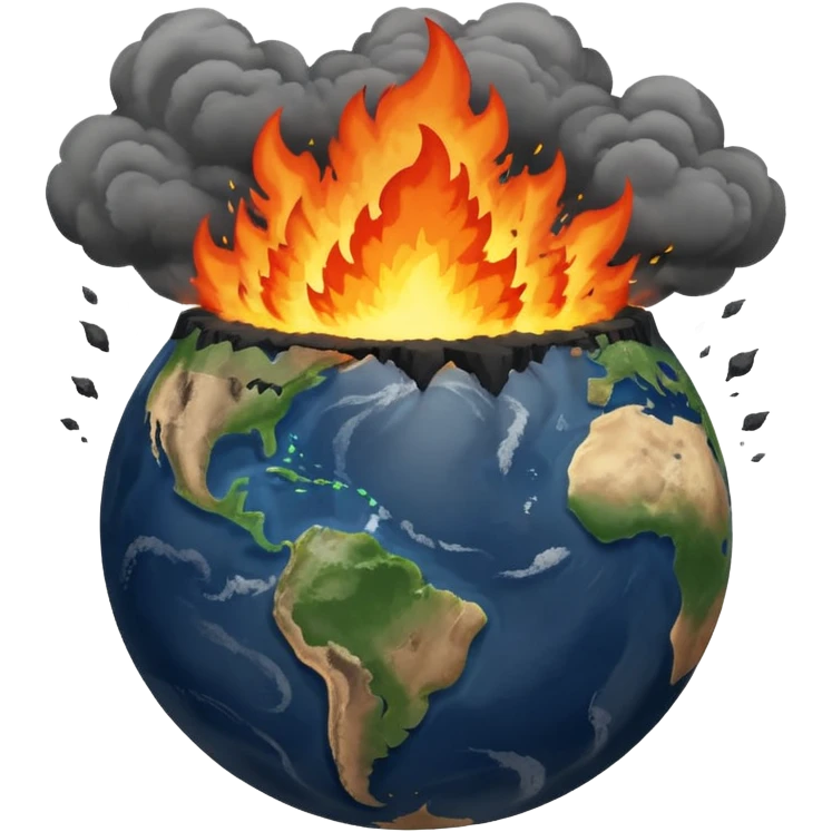 Earth hit by a meteor emoji