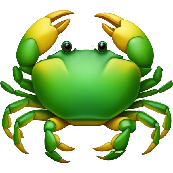 green and yellow crab emoji