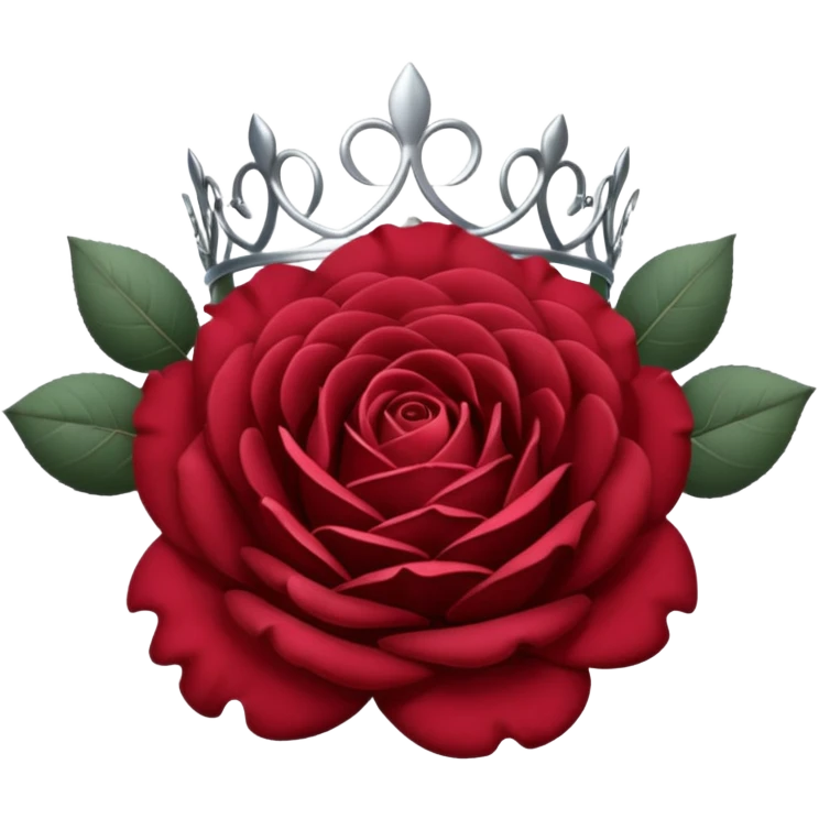 Umbral rose flower with silver tiara emoji