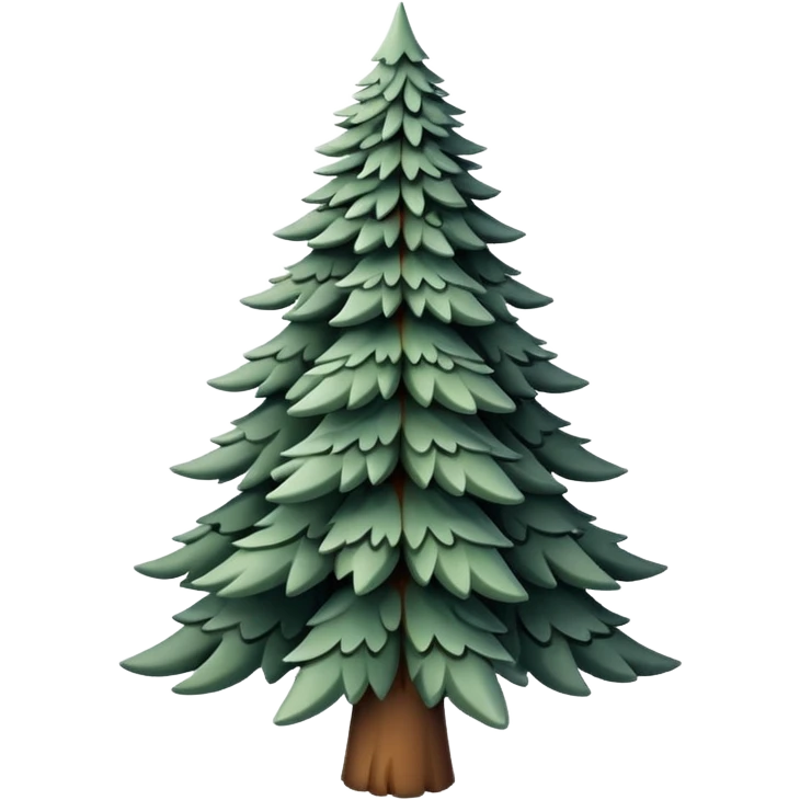 realistic white fir Christmas tree, no decorations emoji