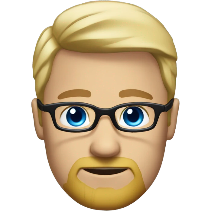 Man-really short hair-blond-beard-blue eyes-glasses emoji