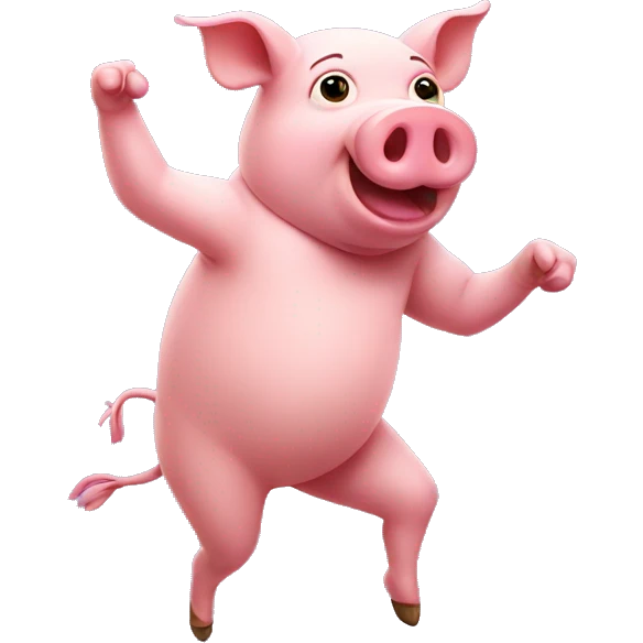 Dancing pig emoji