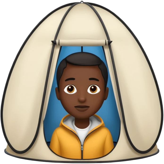 Tall Oval Narrow Pop up one person tent black emoji