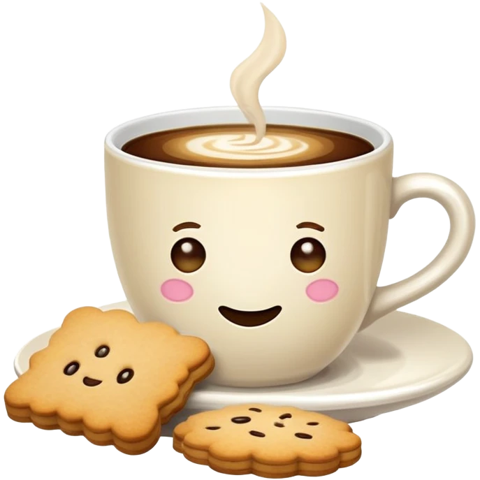 Tasse de café au lait et des biscuit  emoji