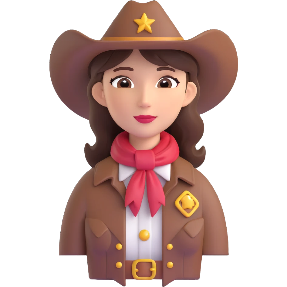 cowgirl, friendly, detailed hat emoji