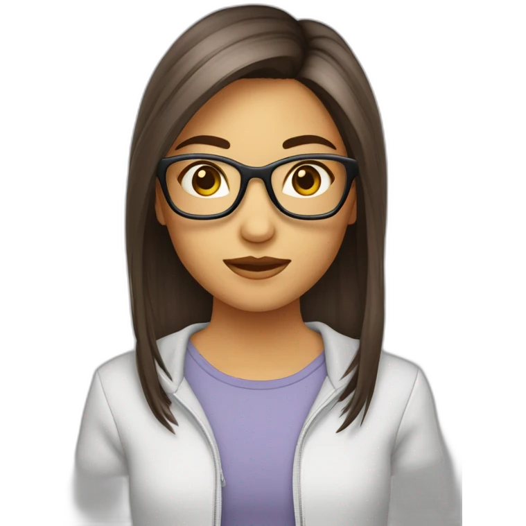 Fille a lunettes cheveux bruns au carré emoji