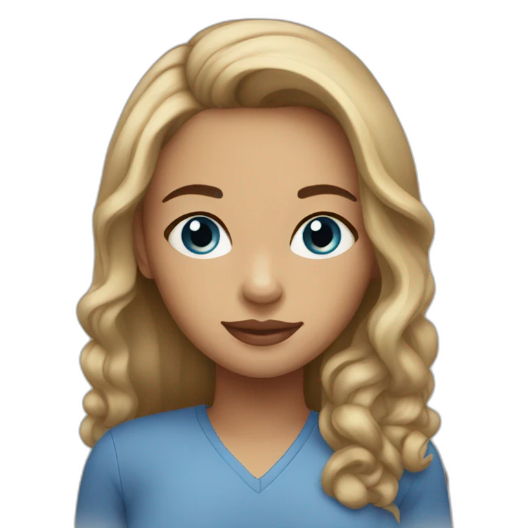 blue-eyed light-skinned brunette emoji