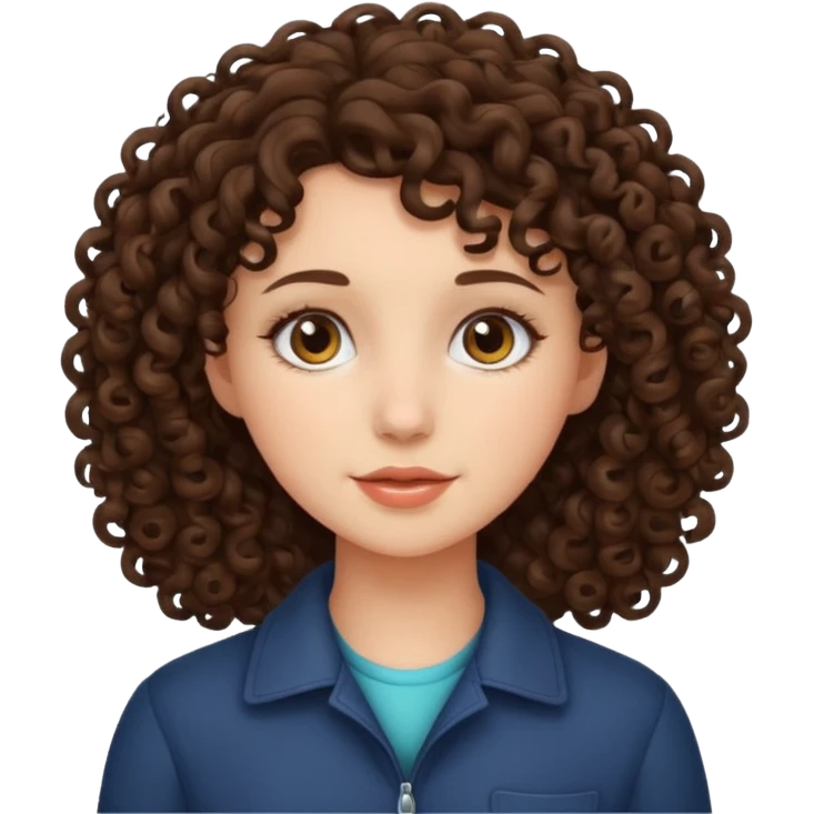 A brunnet curly haired girl emoji